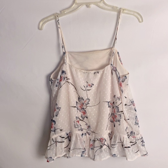 Collective Concepts Women Peplum Floral Top M Spaghetti Straps Pink Black Summer - Picture 8 of 10